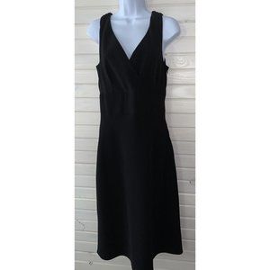 NWT Mark Shale Sz 4 Black Crossover V-Neck Dress LBD Made In Canada Washable